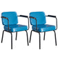 Industrial Leather Square Dining Chair Parsons Arm Chairs for Home Use Sky Blue Set of 2 Clearhalo ' kitchen&dining_furn' 'Dining Chairs' 'Dining Tables & Seating' 'dining_chair' 'Furniture' 'furniture_dining_chair' 'Kitchen & Dining Furniture' 'kitchen' 3454393