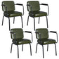 Industrial Leather Square Dining Chair Parsons Arm Chairs for Home Use Dark Army Green Set of 4 Clearhalo ' kitchen&dining_furn' 'Dining Chairs' 'Dining Tables & Seating' 'dining_chair' 'Furniture' 'furniture_dining_chair' 'Kitchen & Dining Furniture' 'kitchen' 3454397