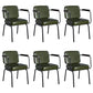 Industrial Leather Square Dining Chair Parsons Arm Chairs for Home Use Dark Army Green Set of 6 Clearhalo ' kitchen&dining_furn' 'Dining Chairs' 'Dining Tables & Seating' 'dining_chair' 'Furniture' 'furniture_dining_chair' 'Kitchen & Dining Furniture' 'kitchen' 3454398
