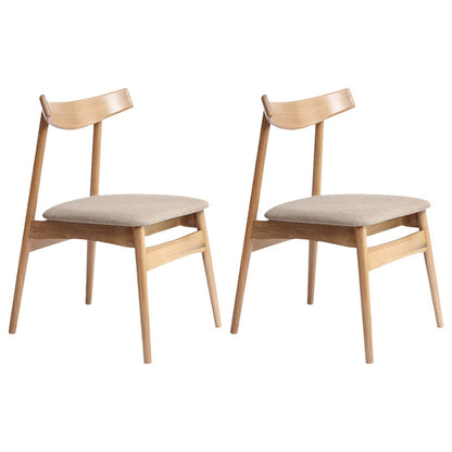 Scandinavian White Oak Open Side Chair Light Color Wood Dining Chair with Natural Legs Natural Wood Gray Set of 2 Clearhalo ' kitchen&dining_furn' 'Dining Chairs' 'Dining Tables & Seating' 'dining_chair' 'Furniture' 'furniture_dining_chair' 'Kitchen & Dining Furniture' 'kitchen' 3454425