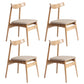 Scandinavian White Oak Open Side Chair Light Color Wood Dining Chair with Natural Legs Natural Wood Gray Set of 4 Clearhalo ' kitchen&dining_furn' 'Dining Chairs' 'Dining Tables & Seating' 'dining_chair' 'Furniture' 'furniture_dining_chair' 'Kitchen & Dining Furniture' 'kitchen' 3454426