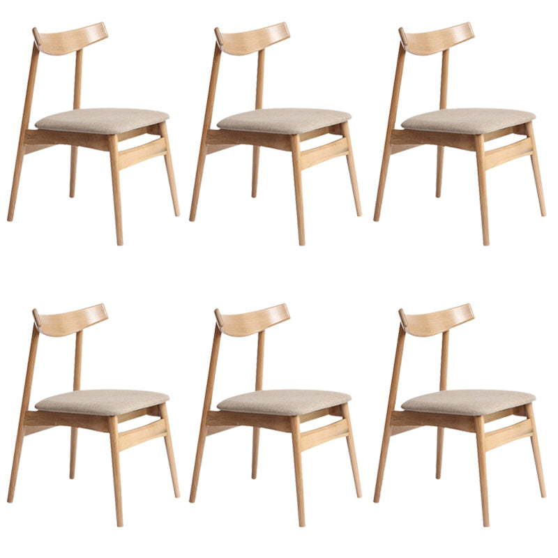 Scandinavian White Oak Open Side Chair Light Color Wood Dining Chair with Natural Legs Natural Wood Gray Set of 6 Clearhalo ' kitchen&dining_furn' 'Dining Chairs' 'Dining Tables & Seating' 'dining_chair' 'Furniture' 'furniture_dining_chair' 'Kitchen & Dining Furniture' 'kitchen' 3454428