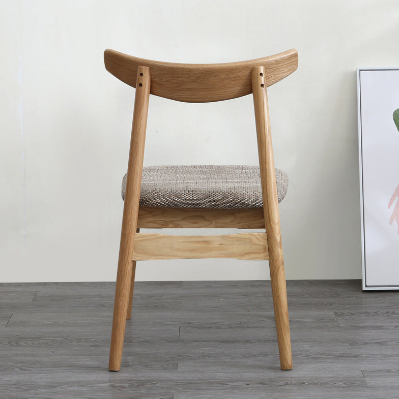 Scandinavian White Oak Open Side Chair Light Color Wood Dining Chair with Natural Legs Clearhalo ' kitchen&dining_furn' 'Dining Chairs' 'Dining Tables & Seating' 'dining_chair' 'Furniture' 'furniture_dining_chair' 'Kitchen & Dining Furniture' 'kitchen' 3454431