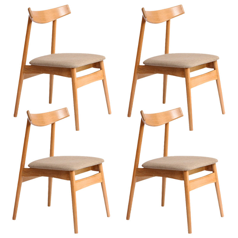 Scandinavian White Oak Open Side Chair Light Color Wood Dining Chair with Natural Legs Brown Gray Set of 4 Clearhalo ' kitchen&dining_furn' 'Dining Chairs' 'Dining Tables & Seating' 'dining_chair' 'Furniture' 'furniture_dining_chair' 'Kitchen & Dining Furniture' 'kitchen' 3454433