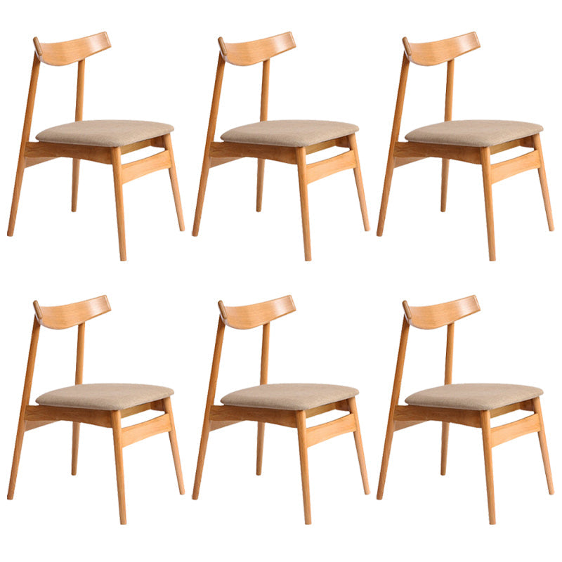 Scandinavian White Oak Open Side Chair Light Color Wood Dining Chair with Natural Legs Brown Gray Set of 6 Clearhalo ' kitchen&dining_furn' 'Dining Chairs' 'Dining Tables & Seating' 'dining_chair' 'Furniture' 'furniture_dining_chair' 'Kitchen & Dining Furniture' 'kitchen' 3454434