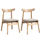 Scandinavian White Oak Open Side Chair Light Color Wood Dining Chair with Natural Legs Natural Wood Brown Set of 2 Clearhalo ' kitchen&dining_furn' 'Dining Chairs' 'Dining Tables & Seating' 'dining_chair' 'Furniture' 'furniture_dining_chair' 'Kitchen & Dining Furniture' 'kitchen' 3454436
