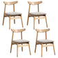 Scandinavian White Oak Open Side Chair Light Color Wood Dining Chair with Natural Legs Natural Wood Brown Set of 4 Clearhalo ' kitchen&dining_furn' 'Dining Chairs' 'Dining Tables & Seating' 'dining_chair' 'Furniture' 'furniture_dining_chair' 'Kitchen & Dining Furniture' 'kitchen' 3454439