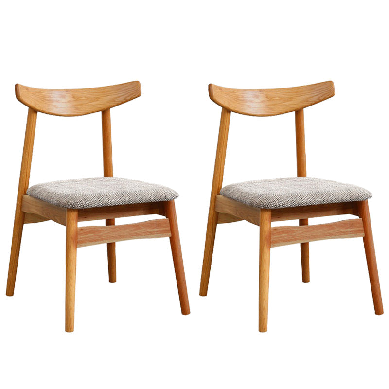 Scandinavian White Oak Open Side Chair Light Color Wood Dining Chair with Natural Legs Brown Brown Set of 2 Clearhalo ' kitchen&dining_furn' 'Dining Chairs' 'Dining Tables & Seating' 'dining_chair' 'Furniture' 'furniture_dining_chair' 'Kitchen & Dining Furniture' 'kitchen' 3454442