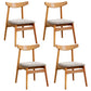 Scandinavian White Oak Open Side Chair Light Color Wood Dining Chair with Natural Legs Brown Brown Set of 4 Clearhalo ' kitchen&dining_furn' 'Dining Chairs' 'Dining Tables & Seating' 'dining_chair' 'Furniture' 'furniture_dining_chair' 'Kitchen & Dining Furniture' 'kitchen' 3454443