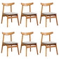 Scandinavian White Oak Open Side Chair Light Color Wood Dining Chair with Natural Legs Brown Brown Set of 6 Clearhalo ' kitchen&dining_furn' 'Dining Chairs' 'Dining Tables & Seating' 'dining_chair' 'Furniture' 'furniture_dining_chair' 'Kitchen & Dining Furniture' 'kitchen' 3454444