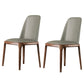Contemporary Style Leather Chair Armless Parsons Chair with Wooden Legs for Restaurant Light Gray Walnut Set of 2 Clearhalo ' kitchen&dining_furn' 'Dining Chairs' 'Dining Tables & Seating' 'dining_chair' 'Furniture' 'furniture_dining_chair' 'Kitchen & Dining Furniture' 'kitchen' 3454446