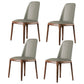Contemporary Style Leather Chair Armless Parsons Chair with Wooden Legs for Restaurant Light Gray Walnut Set of 4 Clearhalo ' kitchen&dining_furn' 'Dining Chairs' 'Dining Tables & Seating' 'dining_chair' 'Furniture' 'furniture_dining_chair' 'Kitchen & Dining Furniture' 'kitchen' 3454448