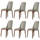 Contemporary Style Leather Chair Armless Parsons Chair with Wooden Legs for Restaurant Light Gray Walnut Set of 6 Clearhalo ' kitchen&dining_furn' 'Dining Chairs' 'Dining Tables & Seating' 'dining_chair' 'Furniture' 'furniture_dining_chair' 'Kitchen & Dining Furniture' 'kitchen' 3454450