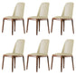 Contemporary Style Leather Chair Armless Parsons Chair with Wooden Legs for Restaurant Beige Walnut Set of 6 Clearhalo ' kitchen&dining_furn' 'Dining Chairs' 'Dining Tables & Seating' 'dining_chair' 'Furniture' 'furniture_dining_chair' 'Kitchen & Dining Furniture' 'kitchen' 3454455