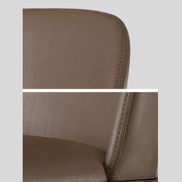 Contemporary Style Leather Chair Armless Parsons Chair with Wooden Legs for Restaurant Clearhalo ' kitchen&dining_furn' 'Dining Chairs' 'Dining Tables & Seating' 'dining_chair' 'Furniture' 'furniture_dining_chair' 'Kitchen & Dining Furniture' 'kitchen' 3454457