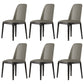 Contemporary Style Leather Chair Armless Parsons Chair with Wooden Legs for Restaurant Smoke Gray Black Set of 6 Clearhalo ' kitchen&dining_furn' 'Dining Chairs' 'Dining Tables & Seating' 'dining_chair' 'Furniture' 'furniture_dining_chair' 'Kitchen & Dining Furniture' 'kitchen' 3454461