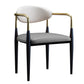 Scandinavian Style Open Back Dining Chair Black Finish Metal Upholstered Side Chair for Home Use Clearhalo ' kitchen&dining_furn' 'Dining Chairs' 'Dining Tables & Seating' 'dining_chair' 'Furniture' 'furniture_dining_chair' 'Kitchen & Dining Furniture' 'kitchen' 3454471