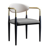 Scandinavian Style Open Back Dining Chair Black Finish Metal Upholstered Side Chair for Home Use Clearhalo ' kitchen&dining_furn' 'Dining Chairs' 'Dining Tables & Seating' 'dining_chair' 'Furniture' 'furniture_dining_chair' 'Kitchen & Dining Furniture' 'kitchen' 3454471