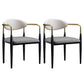 Scandinavian Style Open Back Dining Chair Black Finish Metal Upholstered Side Chair for Home Use Grey Set of 2 Clearhalo ' kitchen&dining_furn' 'Dining Chairs' 'Dining Tables & Seating' 'dining_chair' 'Furniture' 'furniture_dining_chair' 'Kitchen & Dining Furniture' 'kitchen' 3454472