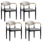 Scandinavian Style Open Back Dining Chair Black Finish Metal Upholstered Side Chair for Home Use Grey Set of 4 Clearhalo ' kitchen&dining_furn' 'Dining Chairs' 'Dining Tables & Seating' 'dining_chair' 'Furniture' 'furniture_dining_chair' 'Kitchen & Dining Furniture' 'kitchen' 3454475