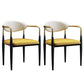 Scandinavian Style Open Back Dining Chair Black Finish Metal Upholstered Side Chair for Home Use Yellow Set of 2 Clearhalo ' kitchen&dining_furn' 'Dining Chairs' 'Dining Tables & Seating' 'dining_chair' 'Furniture' 'furniture_dining_chair' 'Kitchen & Dining Furniture' 'kitchen' 3454479