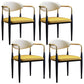 Scandinavian Style Open Back Dining Chair Black Finish Metal Upholstered Side Chair for Home Use Yellow Set of 4 Clearhalo ' kitchen&dining_furn' 'Dining Chairs' 'Dining Tables & Seating' 'dining_chair' 'Furniture' 'furniture_dining_chair' 'Kitchen & Dining Furniture' 'kitchen' 3454480