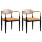 Scandinavian Style Open Back Dining Chair Black Finish Metal Upholstered Side Chair for Home Use Orange Set of 2 Clearhalo ' kitchen&dining_furn' 'Dining Chairs' 'Dining Tables & Seating' 'dining_chair' 'Furniture' 'furniture_dining_chair' 'Kitchen & Dining Furniture' 'kitchen' 3454485
