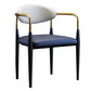 Scandinavian Style Open Back Dining Chair Black Finish Metal Upholstered Side Chair for Home Use Blue 1 Piece Clearhalo ' kitchen&dining_furn' 'Dining Chairs' 'Dining Tables & Seating' 'dining_chair' 'Furniture' 'furniture_dining_chair' 'Kitchen & Dining Furniture' 'kitchen' 3454488
