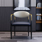 Scandinavian Style Open Back Dining Chair Black Finish Metal Upholstered Side Chair for Home Use Clearhalo ' kitchen&dining_furn' 'Dining Chairs' 'Dining Tables & Seating' 'dining_chair' 'Furniture' 'furniture_dining_chair' 'Kitchen & Dining Furniture' 'kitchen' 3454489