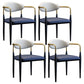 Scandinavian Style Open Back Dining Chair Black Finish Metal Upholstered Side Chair for Home Use Blue Set of 4 Clearhalo ' kitchen&dining_furn' 'Dining Chairs' 'Dining Tables & Seating' 'dining_chair' 'Furniture' 'furniture_dining_chair' 'Kitchen & Dining Furniture' 'kitchen' 3454492