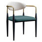 Scandinavian Style Open Back Dining Chair Black Finish Metal Upholstered Side Chair for Home Use Green 1 Piece Clearhalo ' kitchen&dining_furn' 'Dining Chairs' 'Dining Tables & Seating' 'dining_chair' 'Furniture' 'furniture_dining_chair' 'Kitchen & Dining Furniture' 'kitchen' 3454494