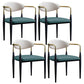 Scandinavian Style Open Back Dining Chair Black Finish Metal Upholstered Side Chair for Home Use Green Set of 4 Clearhalo ' kitchen&dining_furn' 'Dining Chairs' 'Dining Tables & Seating' 'dining_chair' 'Furniture' 'furniture_dining_chair' 'Kitchen & Dining Furniture' 'kitchen' 3454496