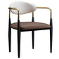 Scandinavian Style Open Back Dining Chair Black Finish Metal Upholstered Side Chair for Home Use Coffee 1 Piece Clearhalo ' kitchen&dining_furn' 'Dining Chairs' 'Dining Tables & Seating' 'dining_chair' 'Furniture' 'furniture_dining_chair' 'Kitchen & Dining Furniture' 'kitchen' 3454497