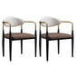 Scandinavian Style Open Back Dining Chair Black Finish Metal Upholstered Side Chair for Home Use Coffee Set of 2 Clearhalo ' kitchen&dining_furn' 'Dining Chairs' 'Dining Tables & Seating' 'dining_chair' 'Furniture' 'furniture_dining_chair' 'Kitchen & Dining Furniture' 'kitchen' 3454498