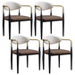 Scandinavian Style Open Back Dining Chair Black Finish Metal Upholstered Side Chair for Home Use Coffee Set of 4 Clearhalo ' kitchen&dining_furn' 'Dining Chairs' 'Dining Tables & Seating' 'dining_chair' 'Furniture' 'furniture_dining_chair' 'Kitchen & Dining Furniture' 'kitchen' 3454499