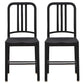 Contemporary Dining Plastic Side Armless Chair Open Back Dining Chair for Indoor Black Set of 2 Clearhalo ' kitchen&dining_furn' 'Dining Chairs' 'Dining Tables & Seating' 'dining_chair' 'Furniture' 'furniture_dining_chair' 'Kitchen & Dining Furniture' 'kitchen' 3454501