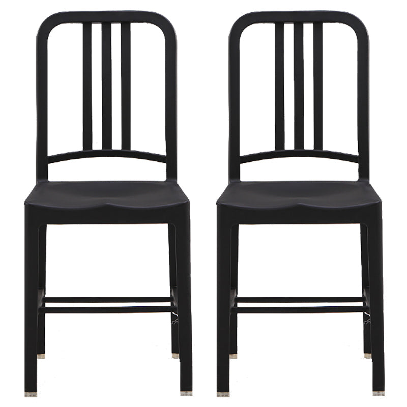 Contemporary Dining Plastic Side Armless Chair Open Back Dining Chair for Indoor Black Set of 2 Clearhalo ' kitchen&dining_furn' 'Dining Chairs' 'Dining Tables & Seating' 'dining_chair' 'Furniture' 'furniture_dining_chair' 'Kitchen & Dining Furniture' 'kitchen' 3454501