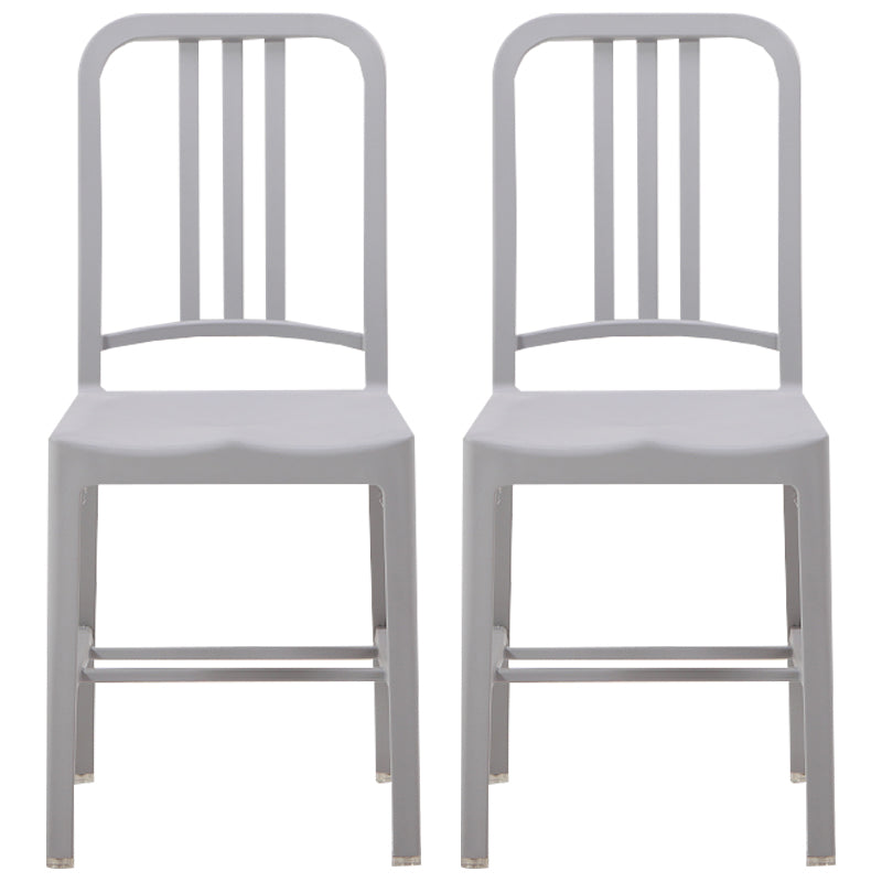 Contemporary Dining Plastic Side Armless Chair Open Back Dining Chair for Indoor Grey Set of 2 Clearhalo ' kitchen&dining_furn' 'Dining Chairs' 'Dining Tables & Seating' 'dining_chair' 'Furniture' 'furniture_dining_chair' 'Kitchen & Dining Furniture' 'kitchen' 3454507
