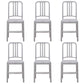 Contemporary Dining Plastic Side Armless Chair Open Back Dining Chair for Indoor Grey Set of 6 Clearhalo ' kitchen&dining_furn' 'Dining Chairs' 'Dining Tables & Seating' 'dining_chair' 'Furniture' 'furniture_dining_chair' 'Kitchen & Dining Furniture' 'kitchen' 3454510