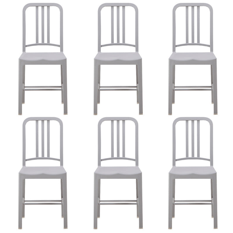 Contemporary Dining Plastic Side Armless Chair Open Back Dining Chair for Indoor Grey Set of 6 Clearhalo ' kitchen&dining_furn' 'Dining Chairs' 'Dining Tables & Seating' 'dining_chair' 'Furniture' 'furniture_dining_chair' 'Kitchen & Dining Furniture' 'kitchen' 3454510