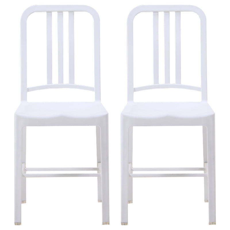 Contemporary Dining Plastic Side Armless Chair Open Back Dining Chair for Indoor White Set of 2 Clearhalo ' kitchen&dining_furn' 'Dining Chairs' 'Dining Tables & Seating' 'dining_chair' 'Furniture' 'furniture_dining_chair' 'Kitchen & Dining Furniture' 'kitchen' 3454513