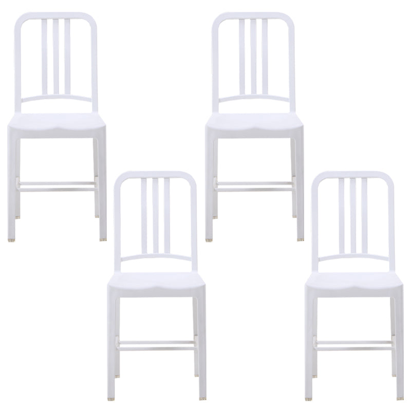 Contemporary Dining Plastic Side Armless Chair Open Back Dining Chair for Indoor White Set of 4 Clearhalo ' kitchen&dining_furn' 'Dining Chairs' 'Dining Tables & Seating' 'dining_chair' 'Furniture' 'furniture_dining_chair' 'Kitchen & Dining Furniture' 'kitchen' 3454515