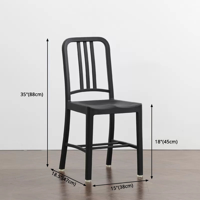 Contemporary Dining Plastic Side Armless Chair Open Back Dining Chair for Indoor Clearhalo ' kitchen&dining_furn' 'Dining Chairs' 'Dining Tables & Seating' 'dining_chair' 'Furniture' 'furniture_dining_chair' 'Kitchen & Dining Furniture' 'kitchen' 3454516