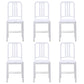 Contemporary Dining Plastic Side Armless Chair Open Back Dining Chair for Indoor White Set of 6 Clearhalo ' kitchen&dining_furn' 'Dining Chairs' 'Dining Tables & Seating' 'dining_chair' 'Furniture' 'furniture_dining_chair' 'Kitchen & Dining Furniture' 'kitchen' 3454517