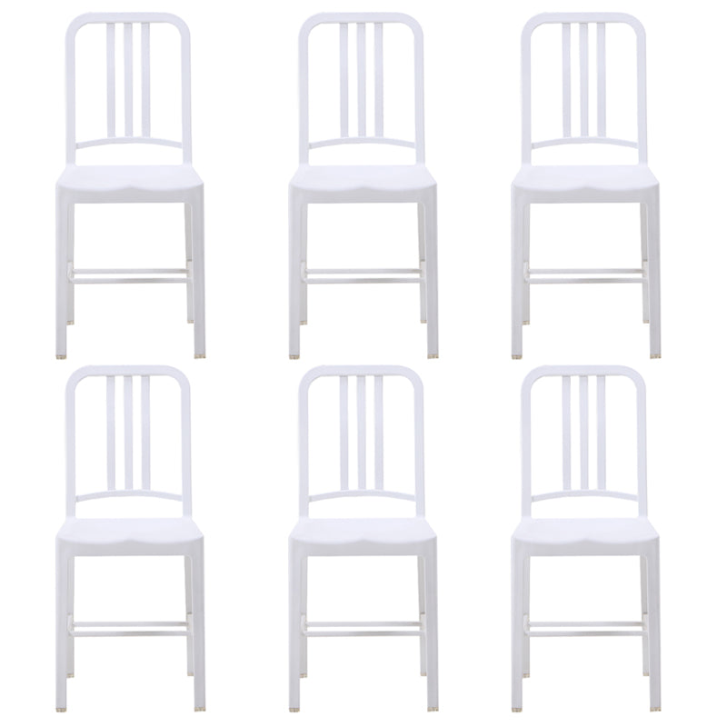 Contemporary Dining Plastic Side Armless Chair Open Back Dining Chair for Indoor White Set of 6 Clearhalo ' kitchen&dining_furn' 'Dining Chairs' 'Dining Tables & Seating' 'dining_chair' 'Furniture' 'furniture_dining_chair' 'Kitchen & Dining Furniture' 'kitchen' 3454517