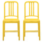 Contemporary Dining Plastic Side Armless Chair Open Back Dining Chair for Indoor Yellow Set of 2 Clearhalo ' kitchen&dining_furn' 'Dining Chairs' 'Dining Tables & Seating' 'dining_chair' 'Furniture' 'furniture_dining_chair' 'Kitchen & Dining Furniture' 'kitchen' 3454522