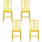 Contemporary Dining Plastic Side Armless Chair Open Back Dining Chair for Indoor Yellow Set of 4 Clearhalo ' kitchen&dining_furn' 'Dining Chairs' 'Dining Tables & Seating' 'dining_chair' 'Furniture' 'furniture_dining_chair' 'Kitchen & Dining Furniture' 'kitchen' 3454523