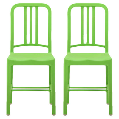 Contemporary Dining Plastic Side Armless Chair Open Back Dining Chair for Indoor Green Set of 2 Clearhalo ' kitchen&dining_furn' 'Dining Chairs' 'Dining Tables & Seating' 'dining_chair' 'Furniture' 'furniture_dining_chair' 'Kitchen & Dining Furniture' 'kitchen' 3454525
