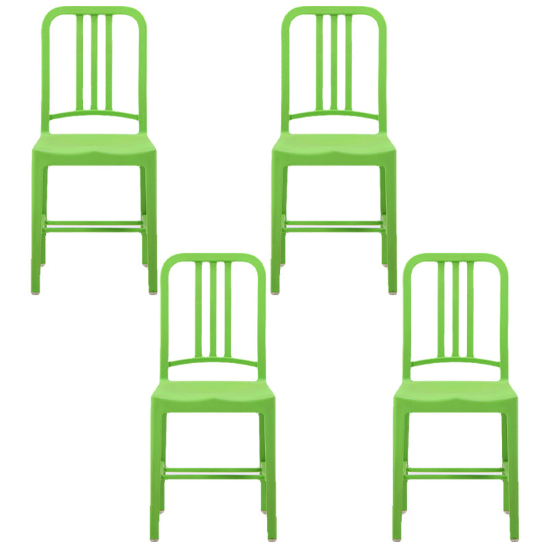 Contemporary Dining Plastic Side Armless Chair Open Back Dining Chair for Indoor Green Set of 4 Clearhalo ' kitchen&dining_furn' 'Dining Chairs' 'Dining Tables & Seating' 'dining_chair' 'Furniture' 'furniture_dining_chair' 'Kitchen & Dining Furniture' 'kitchen' 3454526