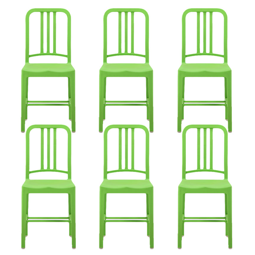 Contemporary Dining Plastic Side Armless Chair Open Back Dining Chair for Indoor Green Set of 6 Clearhalo ' kitchen&dining_furn' 'Dining Chairs' 'Dining Tables & Seating' 'dining_chair' 'Furniture' 'furniture_dining_chair' 'Kitchen & Dining Furniture' 'kitchen' 3454527